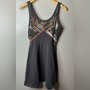 Express Sequin Tank Dress - Gray Size Small